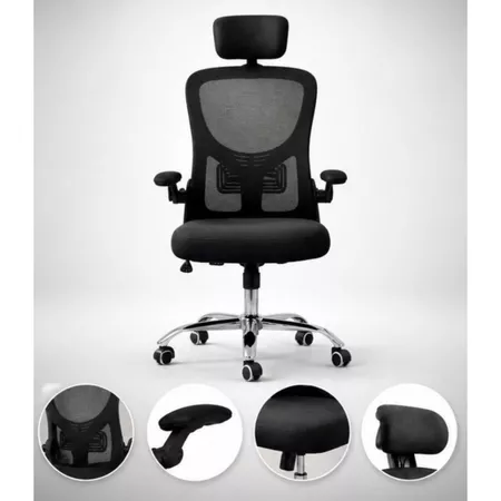 Cadeira Ergonômica com Apoio de Cabeça e Lombar Ajustável
